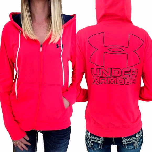 Under Armour Tops - NWT UNDER ARMOUR COLDGEAR ZIP HOODIE CRIMSON BLUE